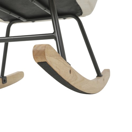 Schaukelsessel Schaukelstuhl Relaxsessel Armlehne Gepolsterter Sessel Holzkufen - Bild 7 von 7