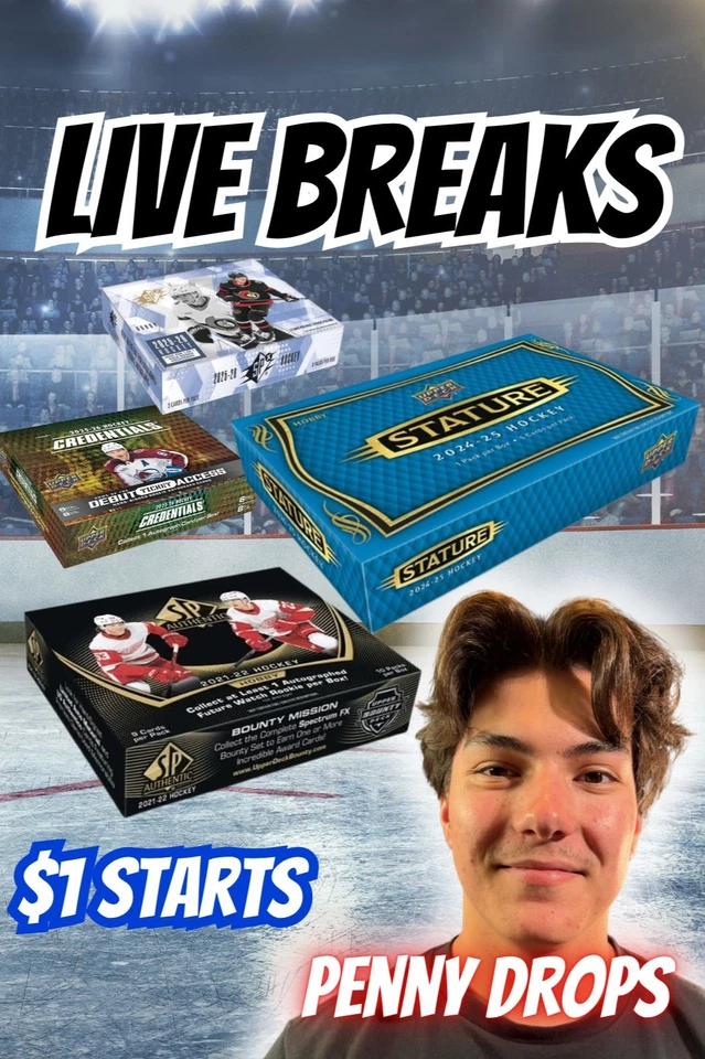 🚨$1 Starts - FRIDAY Hockey Card Breaks!!🚨