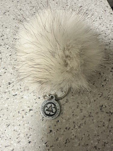 HARRICANA Par Mariouche Pompon Key Chain Upcycled Norwegian Fur EcoLux Bag Charm - Picture 2 of 6