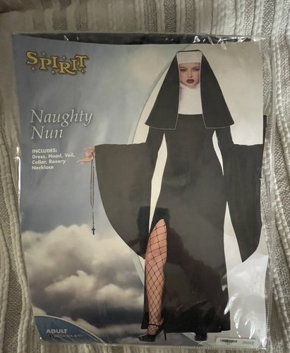 Neu Freche Nonne Kostüm Geist Halloween Größe Medium 8-10 komplett - Bild 3 von 8