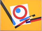 MCM Style Abstract Acrylic Painting On Canvas Signed Jon Henry 1916-1990