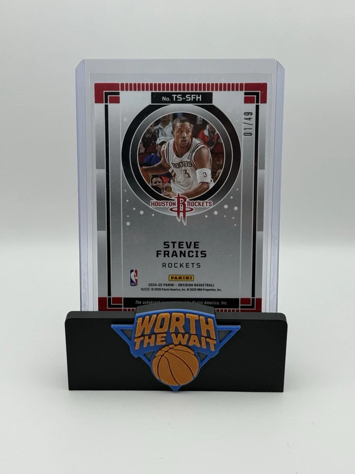 2024 Panini Obsidian Steve Francis Twilight Purple Flood Auto /49 Rockets - Image 2 of 2