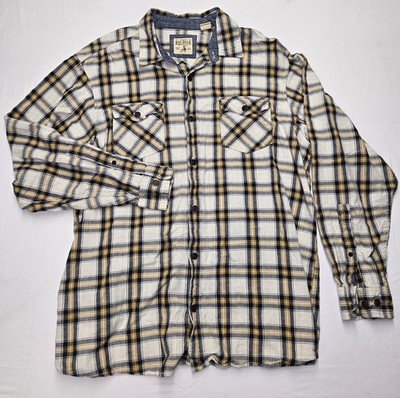 RedHead Men's Ombre Long Sleeve Yellow Plaid Shirt Size 2XL B024