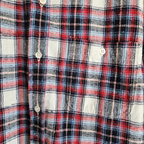 Camicia uomo Gustin in flanella a quadri con bottoni, taglia M, rosso, bianco e nero - Foto 2 di 5