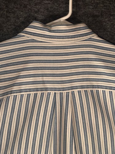 Vintage 90s GAP Striped Denim Button Up Shirt Men’s Large Grunge *small Stain* - Picture 7 of 11