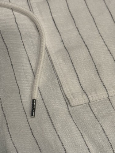 ATHLETA Stripe Bali Linen Crop Women’s Pants White Gray *Size 4 P* - Picture 3 of 8