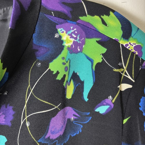 Maggie Barnes Jacke Damen 3X 26/28W schwarz Blumen vorne offen Pailletten gefüttert Plus - Bild 3 von 14