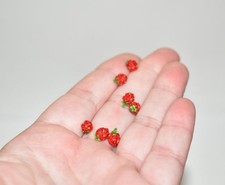 Miniature Crochet Strawberries Handmade Strawberries Micro Strawberries 0.23"