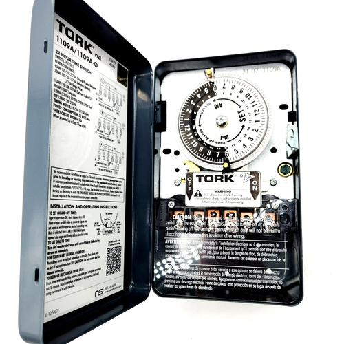 TORK 1109A Indoor Mechanical Timer 40A Multi-Volt 24Hr Lighting Appliance Contro - Picture 7 of 10