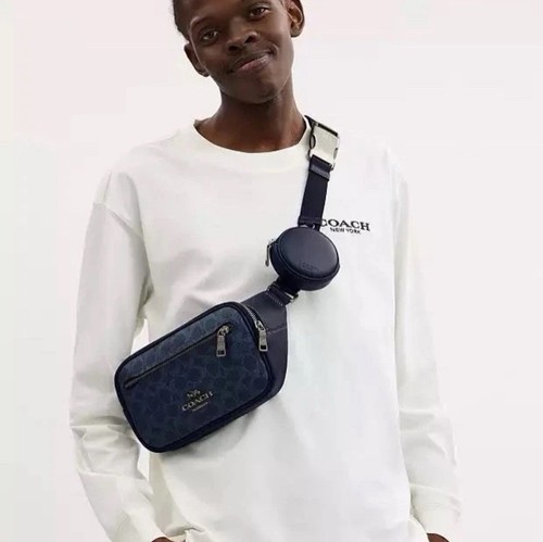 Coach Denim/Midnight Navy Elias Signature Canvas & Leder Gürteltasche UVP 350,00 $ - Bild 2 von 5