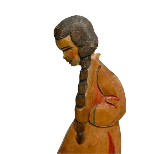 Vintage Erzgebirge Wooden Wall Decor Gnome Woman Fairy Tale - Bild 4 von 9