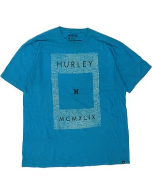 HURLEY Herren Classic Fit Graphic T-Shirt Oberteil XL Blau Baumwolle BE08