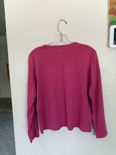 LL Bean Damen Langarm Pullover Shirt, Gr. L/Reg, rosa