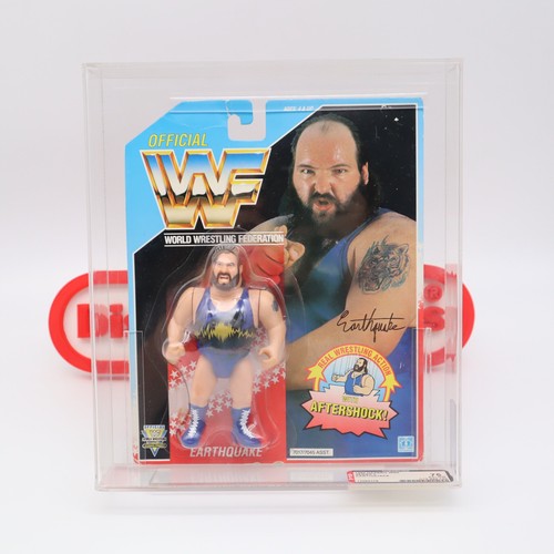 EARTHQUAKE - AFA GRADED 75 EX+/NM 14 BACK - NEU & versiegelt! Vintage WWF WWE Figur