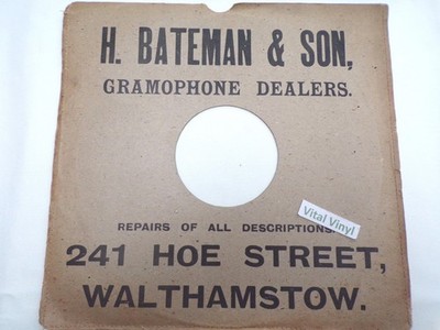 H BATEMAN WALTHAMSTOW LONDON 78 rpm Advertising Sleeve Local History WALL ART