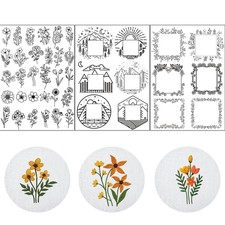 Water Soluble Embroidery Stabilizers for Hat - 3 Sheets 42 Pcs Stick and Stit...