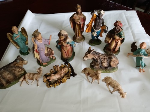 Weihnachtskrippe (Vintage) 14-teilig Made in (Italy)