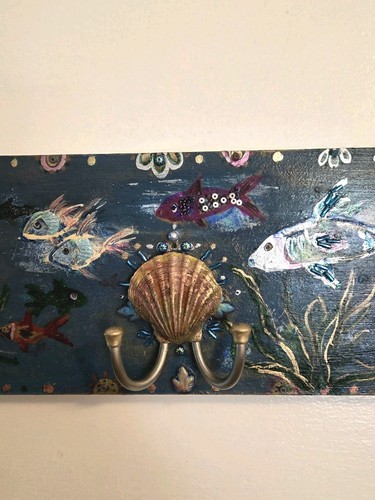Wandmontage Schmuck Organizer Zubehör Schlüssel Sea Life Ozean Fische Strand Haus - Bild 8 von 17