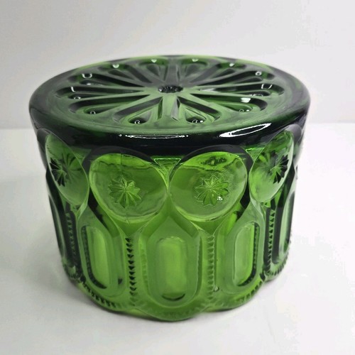 Vintage LE Smith Keksdose grün Smaragd Schale Jardinière grün Mond & Sterne GROß - Bild 8 von 10