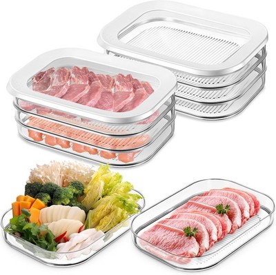 6 Pcs Deli Meat Container for Fridge Stackable Bacon Cheese Container Lunch M...