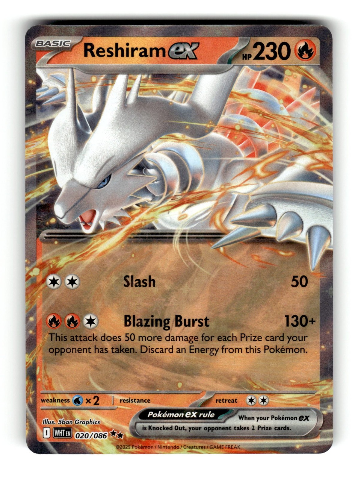 Reshiram ex Holofoil [WHT - 020/086]