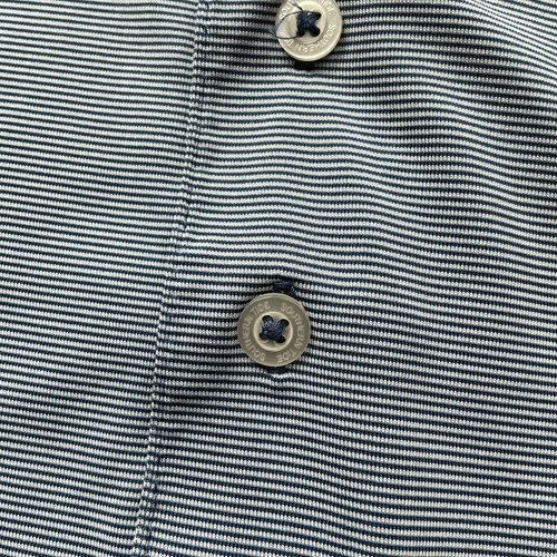 Southern Tide “Tide to Trail” Striped Performance Polo Large Blue White Logo - Picture 11 of 11