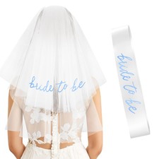 Blue Bride to Be Sash Veil for Bachelorette Party Decorations 2 Pack Bride to...