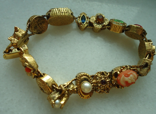 Set 5 pezzi bracciali vintage con perline in metallo - Foto 6 di 19