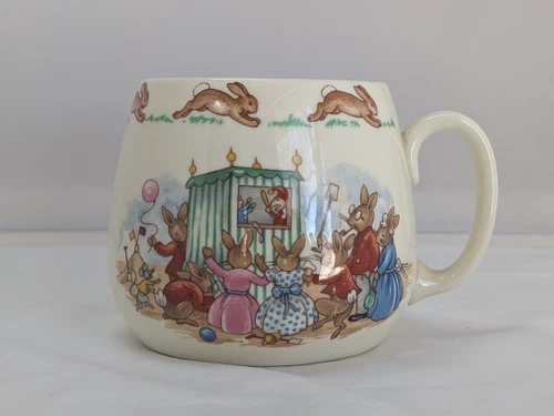 Royal Doulton Bunnykins Mug Cup Bunny Rabbits Playing Bone China