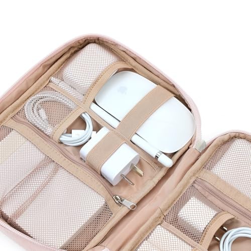 Travel Cord Organizer Case, Tech Electronic Bag, Essentials Single Layer Pink - 第 5/7 張圖片