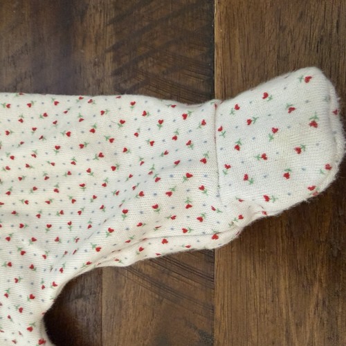 Pijama para dormir Pleasant Company Bitty con patas de bebé blanco rosa floral vintage - Imagen 3 de 6