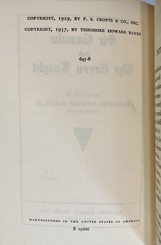 Sir Gawain And The Green Knight Translated By Theodore Howard Banks 1957 PB - Picture 3 of 19