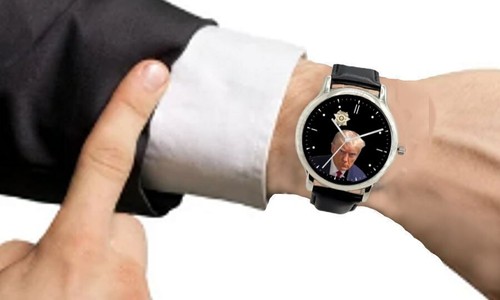 Donald J. Trump Mugshot On The Dial Of The Polished Chrome Watch With Donation - Picture 3 of 3