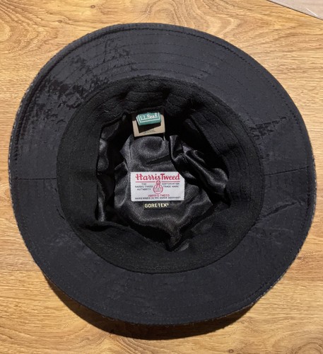 LL Bean Harris Tweed Gore Tex 100% Wool Men's Brown Bucket Hat M Medium - Picture 2 of 6