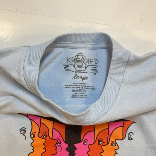 KROOKED Faces Logo Long Sleeve TEE T SHIRT Sz Mens L Streetwear - Picture 3 of 4