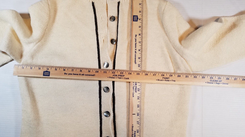 Handknit Wool Cardigan Sweater Jacket Size MEDIUM/LARGE Elk Deer Outdoor Print - Picture 13 of 19