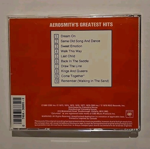 Aerosmith CD Greatest Hits Aerosmith Best Of Rock VTG - Picture 2 of 3