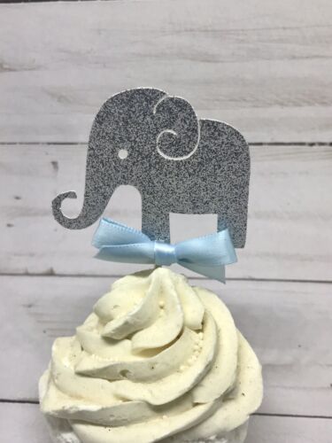 Elephant gender reveal, Gender Reveal Cupcake Toppers, Gender Reveal Party 12 Ct - Picture 2 of 3