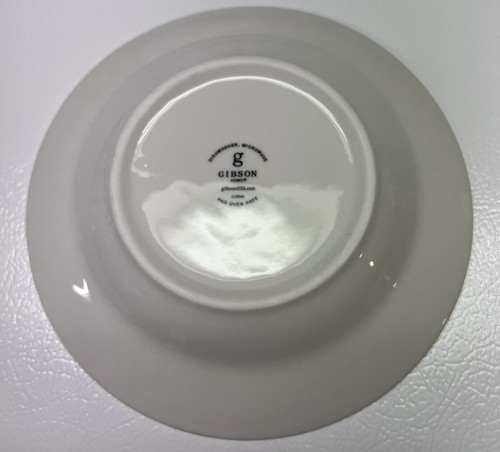 Gibson Home 8 Piece Christmas Tree Trimming Dinnerware Rimmed Soup Bowls New - Picture 11 of 12
