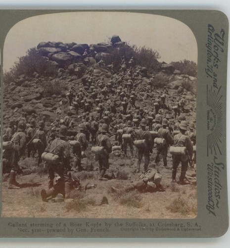 Ersturm auf Burenkopje Afrika von Suffolks Colesberg Südafrika Stereoview - Bild 1 von 4