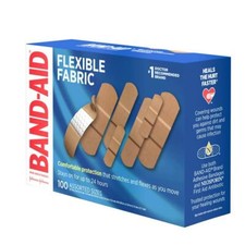 Band-Aid Flexible Fabric Adhesive Bandages: 100 Assorted Size Bandages