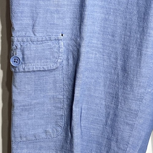 Pantalones de carga cortos con puños de cambray azul claro Talbots para mujer talla 6 100% algodón - Imagen 6 de 8