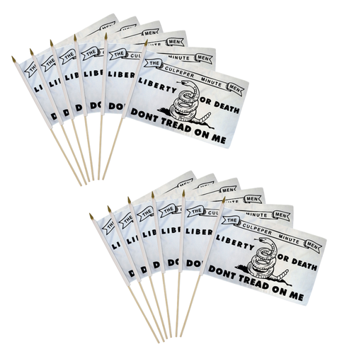 12pz Culpeper Minutemen 12x18in Bastone Bandiere Storiche Politiche Portatili - Foto 1 di 2