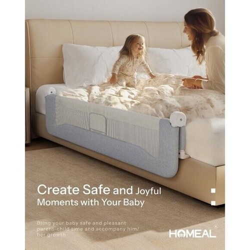 HOMEAL Bed Rail for Toddlers, Foldable Toddler Bed Rails - Picture 3 of 6