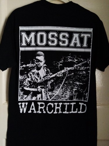 T-shirt MOSSAT WARCHILD Black Graphic Tee Womans Youths Pit to Pit 17" Gildan - Picture 13 of 24