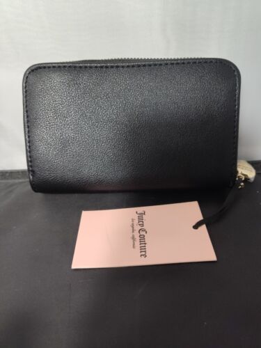 Juicy Couture Lakritz schwarz Be Classic II mehrere Fächer faltbare Geldbörse Neu mit Etikett - Bild 4 von 6