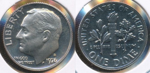 United States 1976-S Roosevelt Dime 10c - Proof - Bild 2 von 3