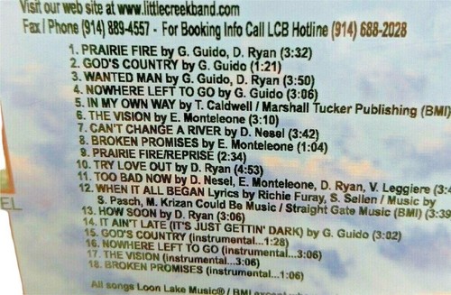 Little Creek Band "Prairie Fire" CD 1999 Country Album - Imagen 12 de 18