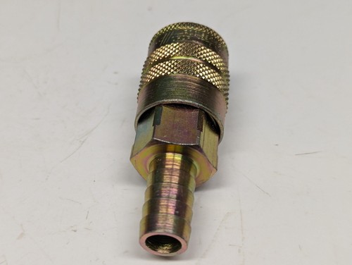 NOS Perfecting Hydraulic Valved Steel 1/2" Barb Hose Quick Coupler, 4FS4 - Picture 5 of 7