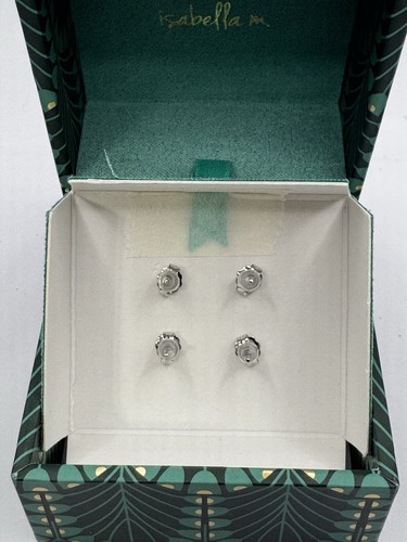 Brand New Isabella M Sterling Silver Cubic Zirconia Earrings Set. - Picture 4 of 6